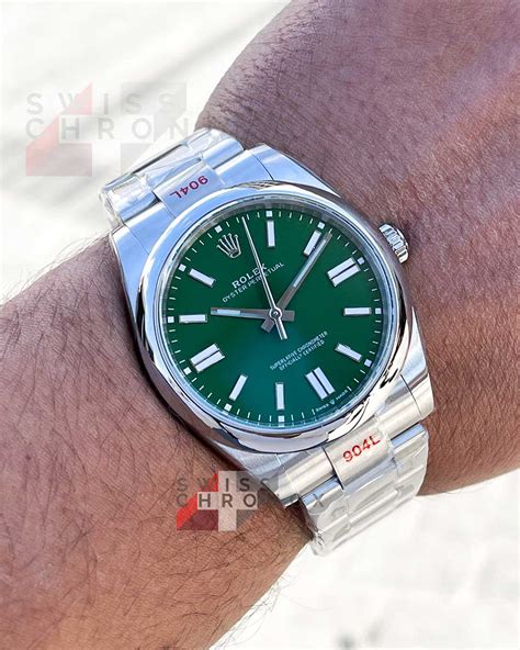 green rolex oyster perpetual 124300|rolex 124300 for sale.